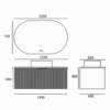 Yida Yd8852 1200mm Wall Hung Vanity And Wide Led Mirror Dimensions