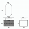 Yida Yd8852 600mm Wall Hung Vanity And Oval Mirror Dimensions
