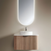Yida Yd8852 Fluted Wood Vanity With Capsule Led Mirror Side View