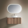 Yida Yd8852 Fluted Wood Wall Mounted Vanity With Wide Led Mirror Main