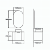 Yida Yd8901 600mm Vanity Dimensions Line Drawing