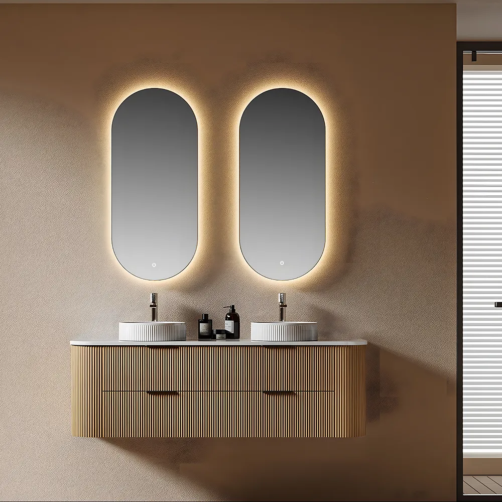 Yida Bath Bathroom Vanity with LED Mirror and Double Drawer Storage