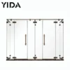 Antique bronze 4-panel sliding shower screen with clear tempered glass and vintage handles | YIDA luxury bathroom shower enclosure