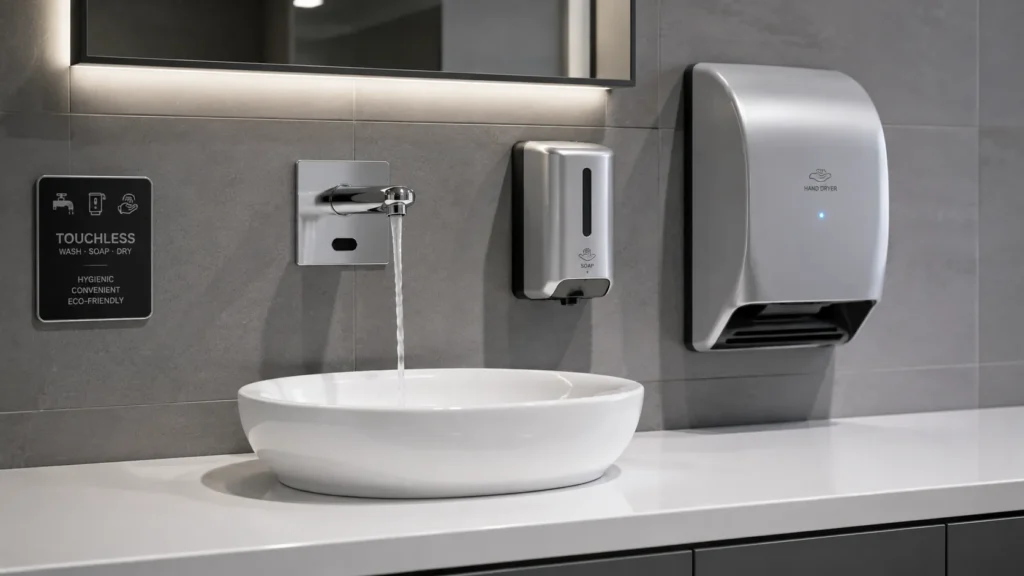Commercial Touchless Bathroom Faucet Soap Dryer