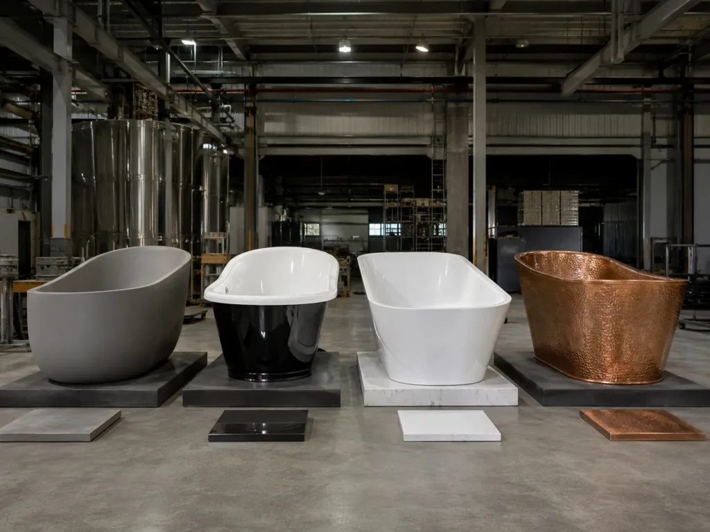 Premier Bathtub Material Comparison Stone Castiron Acrylic Copper