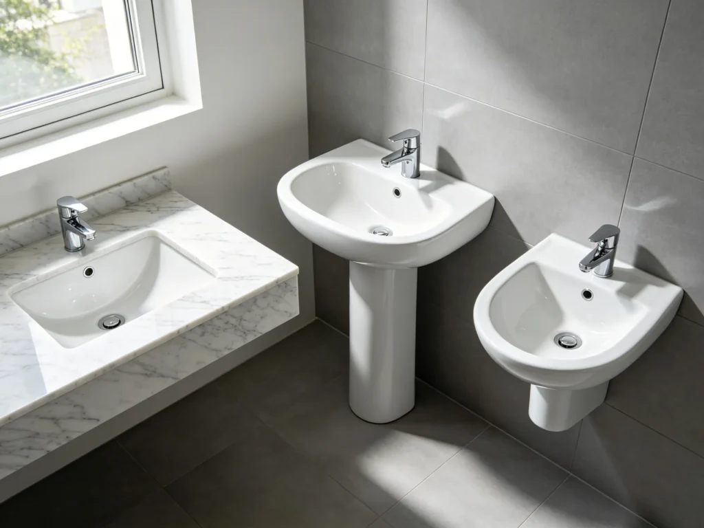 Wash Basin Types Countertop Pedestal Wall Mounted