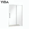 White aluminum frame sliding shower enclosure with clear tempered glass and slim handle | YIDA modern bathroom shower screen