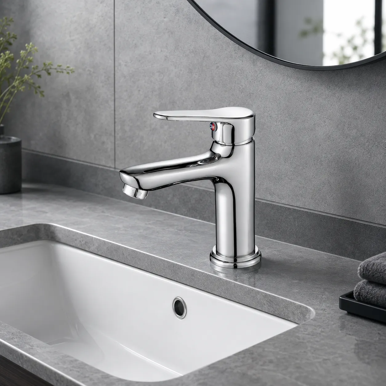 Yida Bath Single Lever Chrome Basin Faucet with Waterfall Spout
