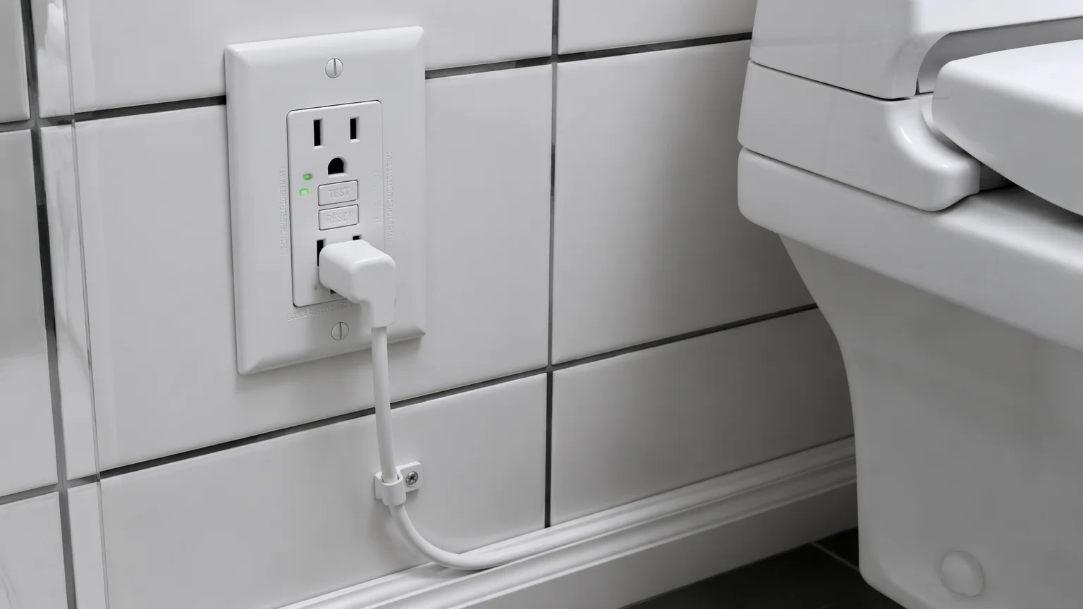 GFCI electrical outlet requirement for smart toilet installation with power cord