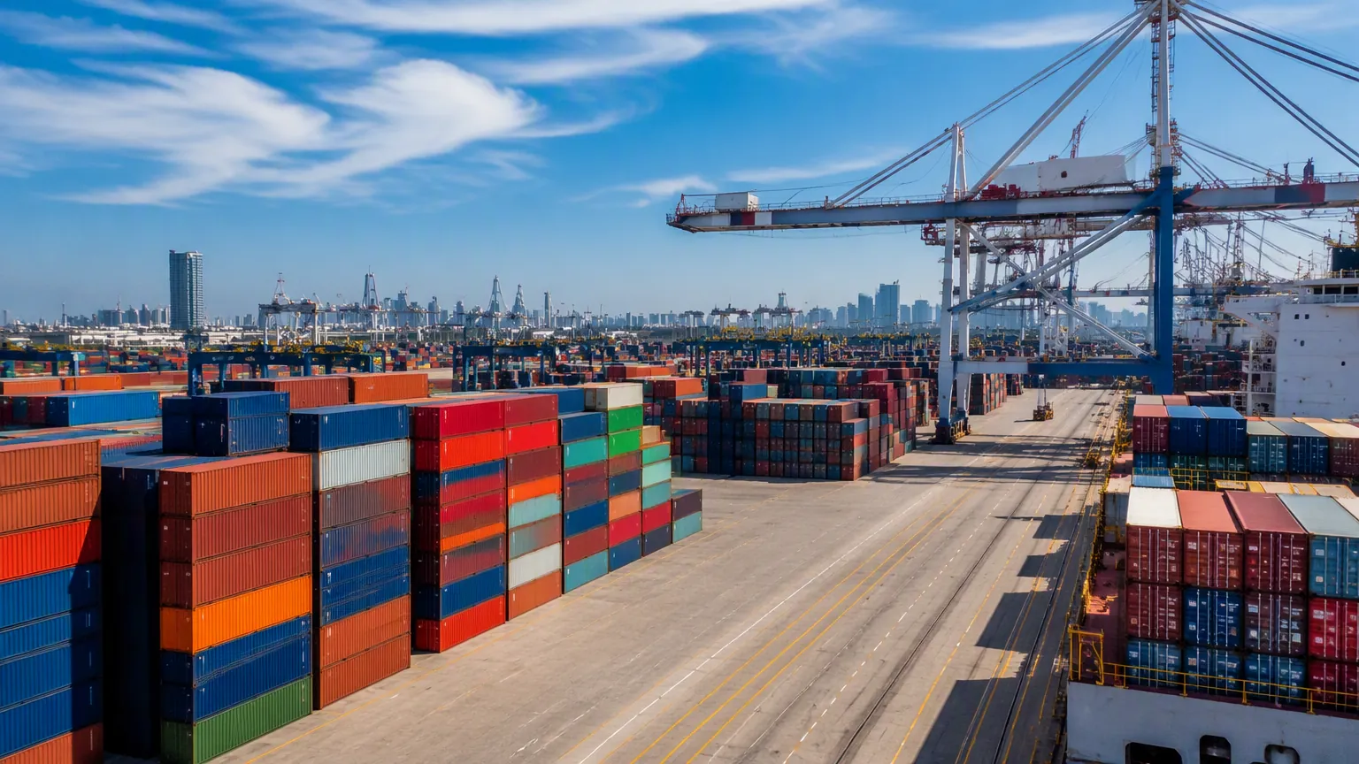 Jebel Ali port container unloading for bathroom supplier UAE logistics