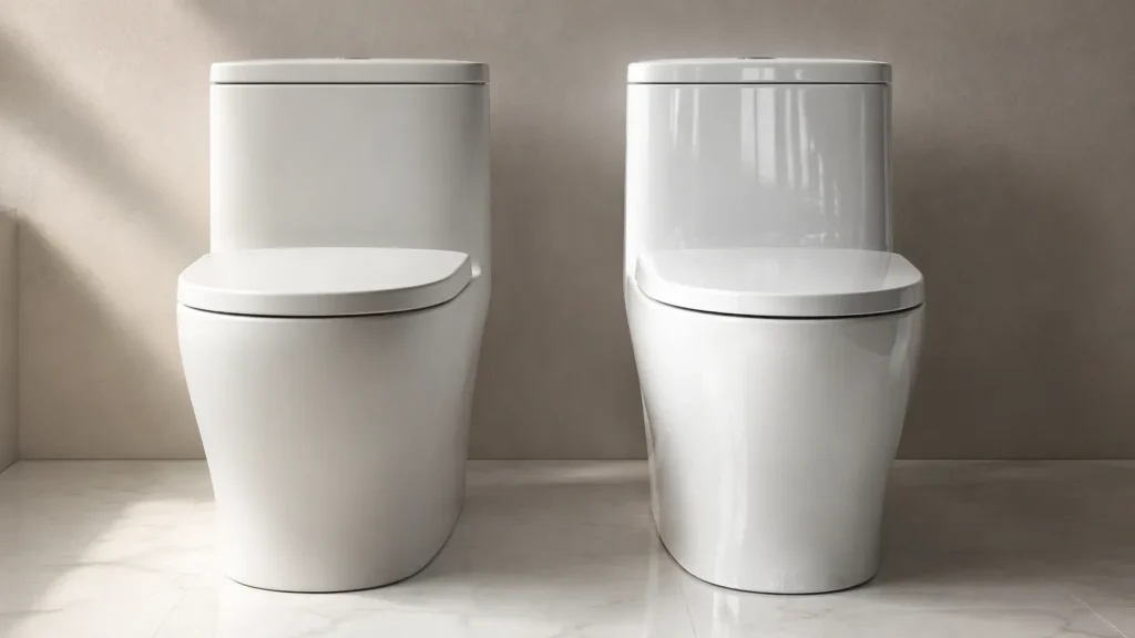 Porcelain vs ceramic toilets comparison matte vs glossy finish