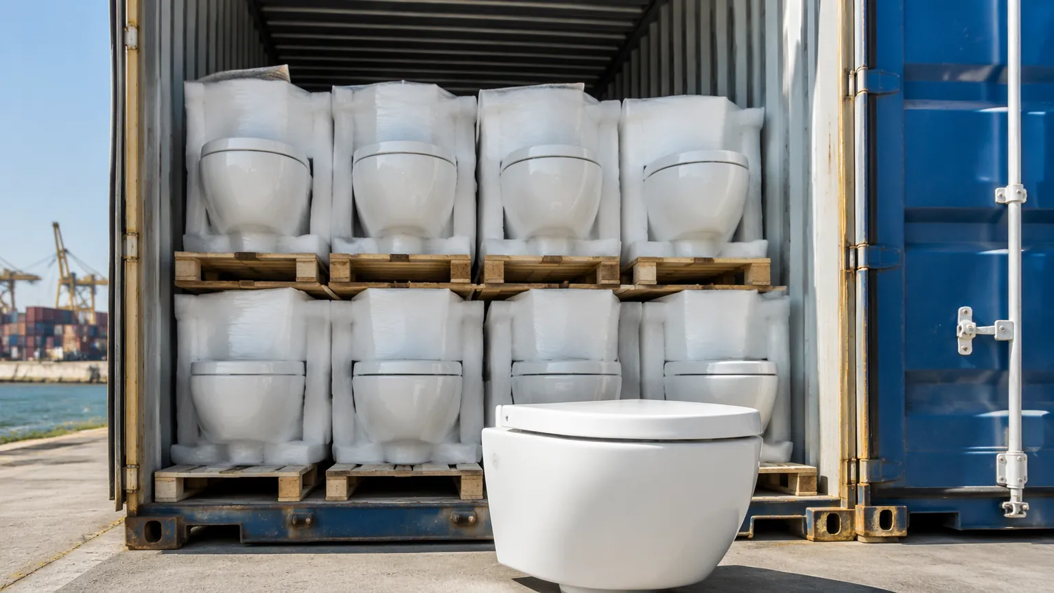 Saudi port container inspection with ceramic toilet shipment for bathroom supplier Saudi Arabia