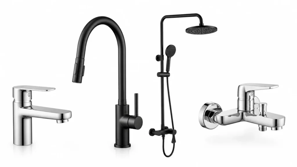 Wholesale bathroom faucet types basin kitchen shower bathtub four categories comparison YIDA catalog