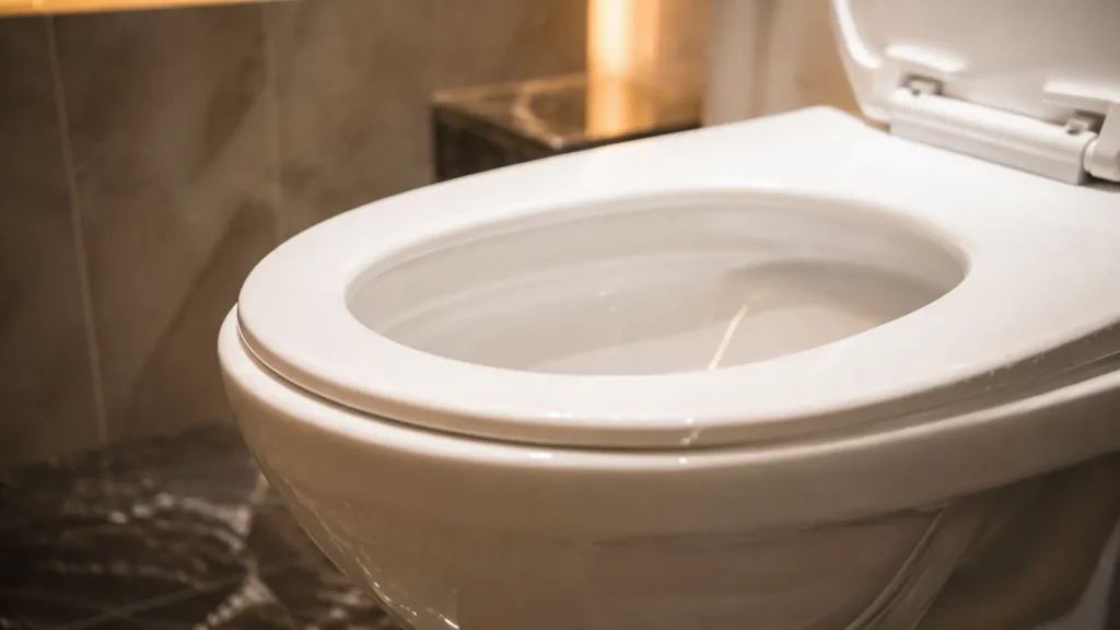 Porcelain toilet glaze macro photography