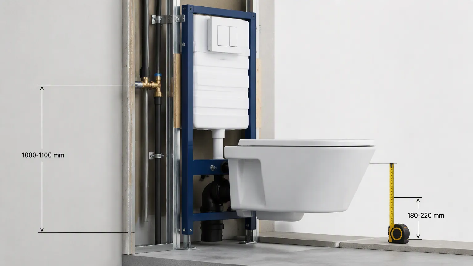 concealed cistern toilet rough-in dimension diagram with outlet height