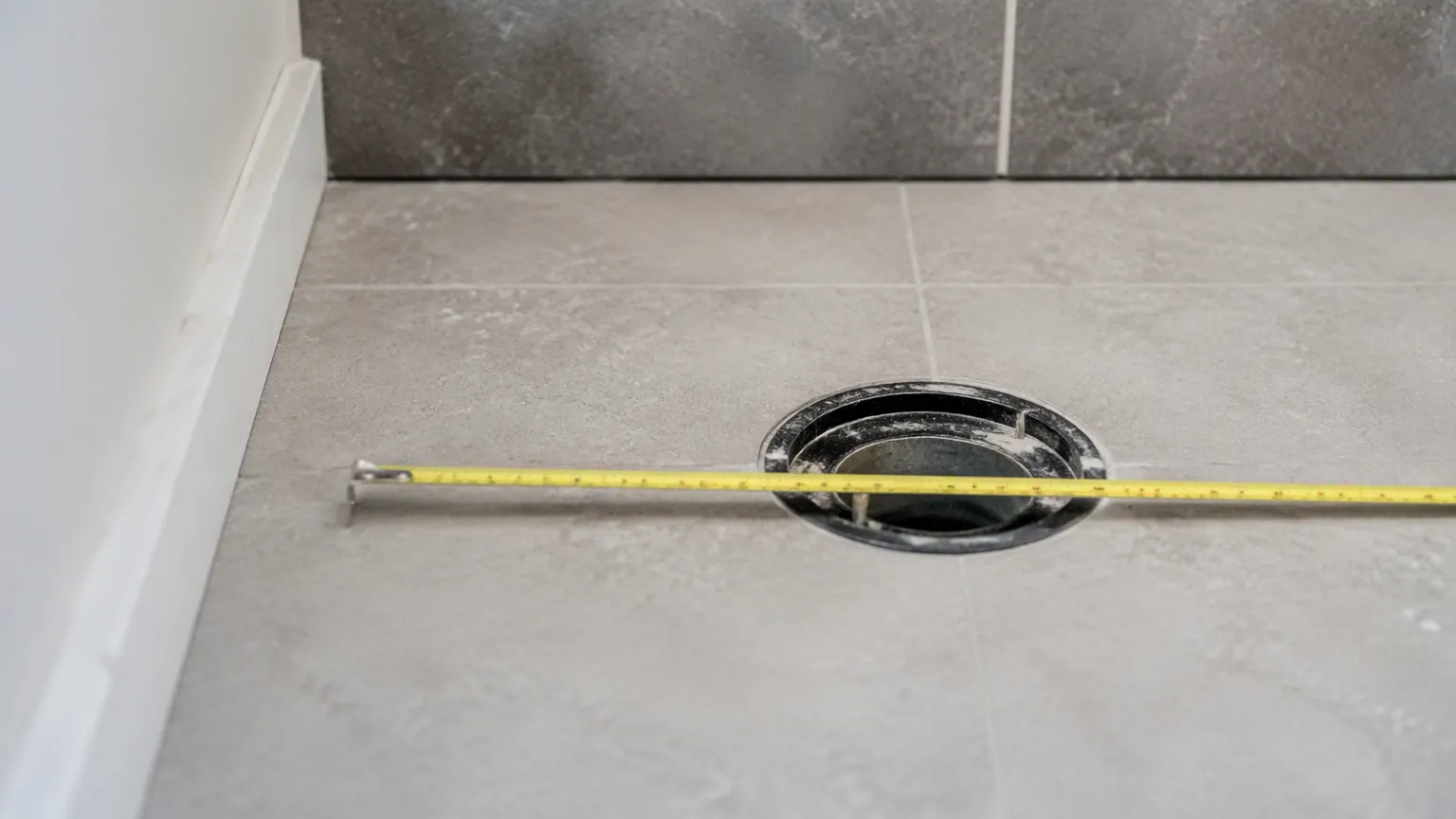 Measuring the toilet rough in distance from the wall to the drain outlet centre